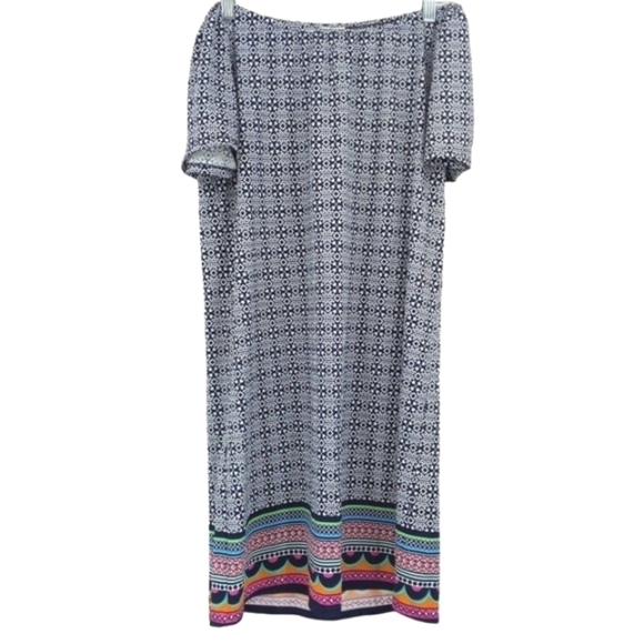 Jude Connally Printed Off The Shoulder Mini Shift Dress Preppy Summer Beach S - Picture 1 of 7